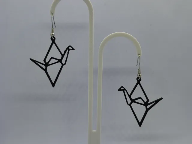 Pendientes pajarita origami