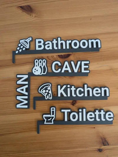 Door Frame Corner Sign - Customizable - Free 3D Print Model - MakerWorld