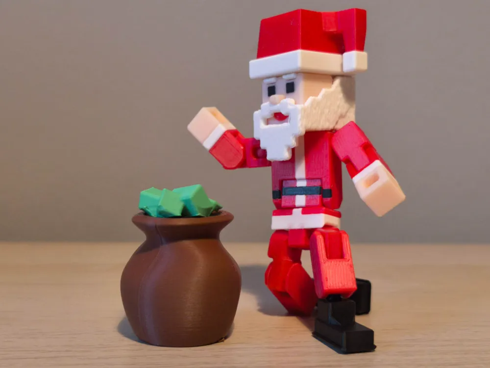 Blocky Christmas Santa – Articulated Holiday Model - Free 3D Print ...