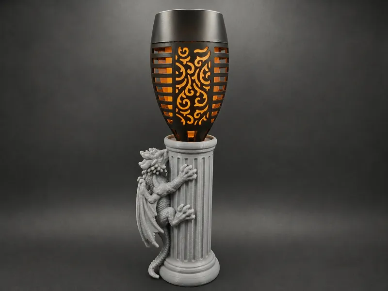 Pillar Dragon Solar Light Holder