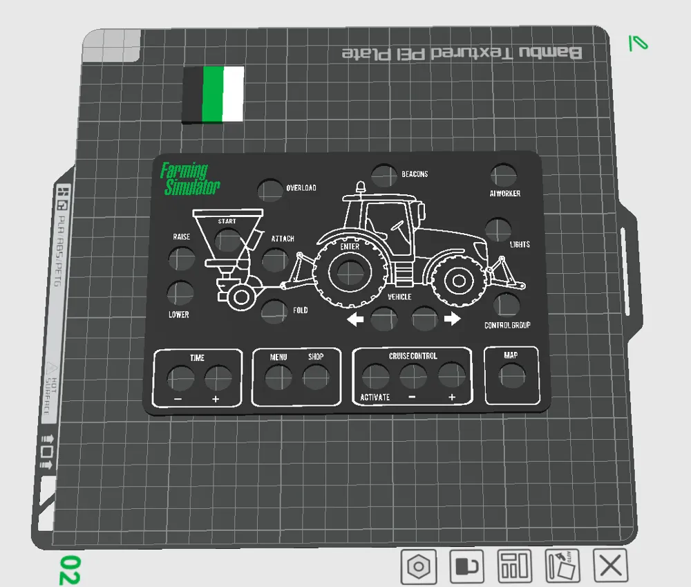 Panneau de contrôle / Boîtier de boutons Farming Simulator - Modèle d ...