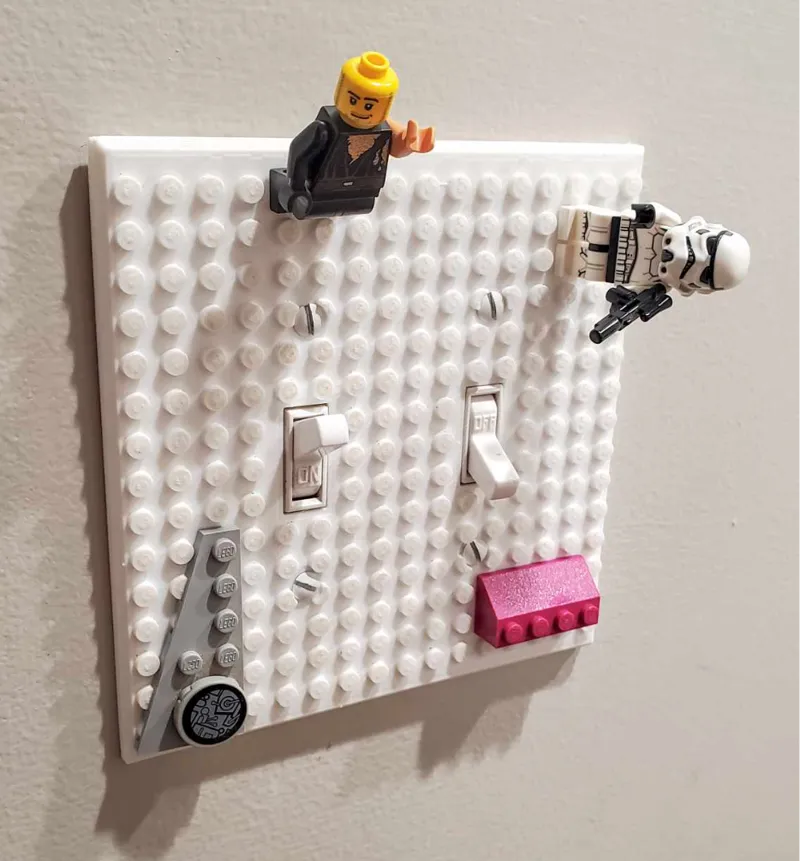 Double toggle brick light switch plate