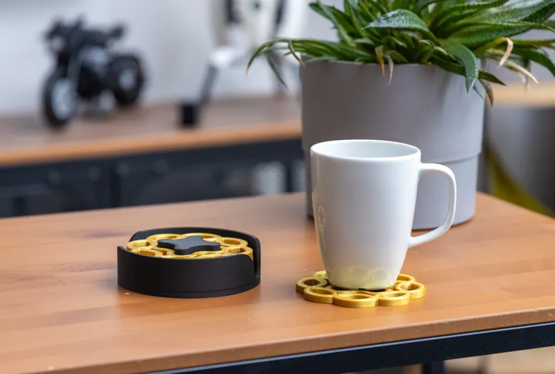 Coasters with holder
