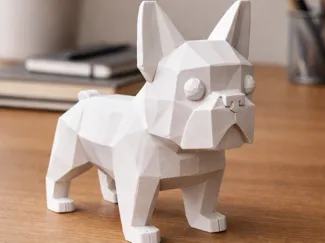 French bulldog art low Polly  