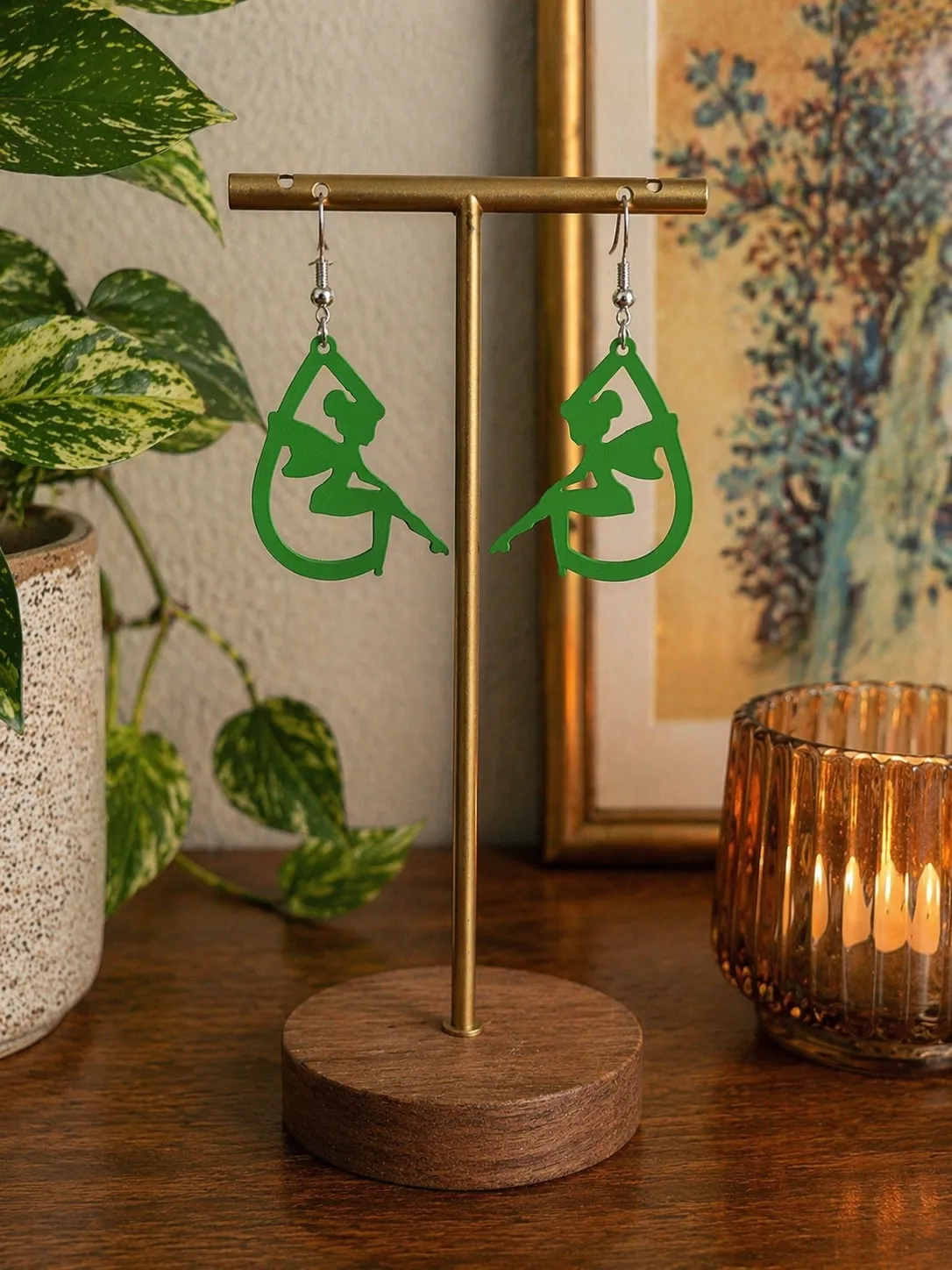 Pendientes aretes Campanilla Tinker Bell Disney view 2