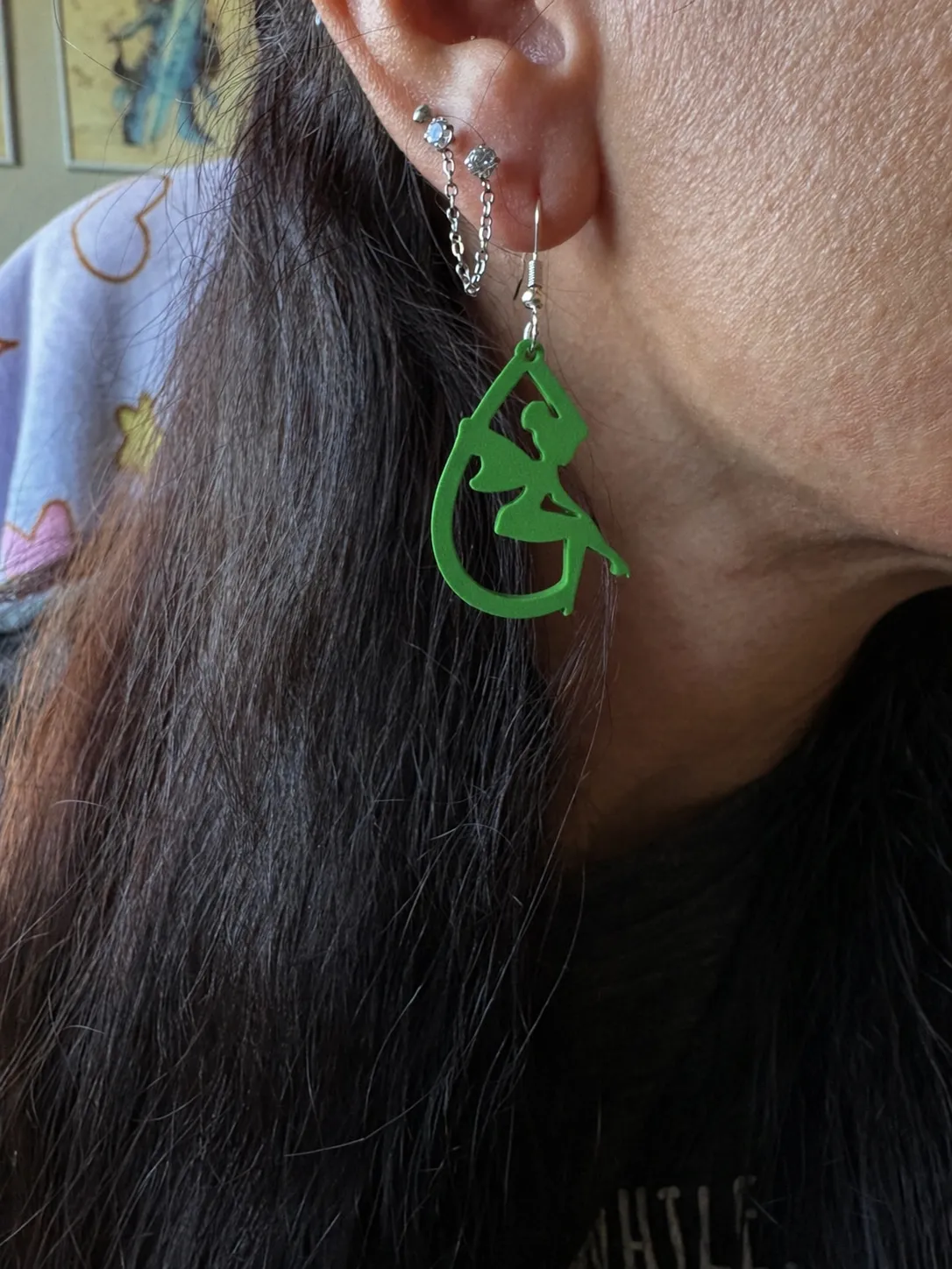 Pendientes aretes Campanilla Tinker Bell Disney view 3