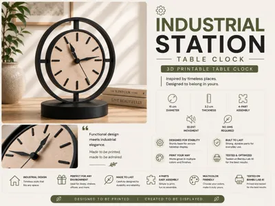 Industrial Station Table Clock