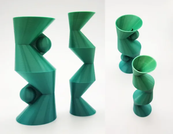 Vase spirale cônes et sphères