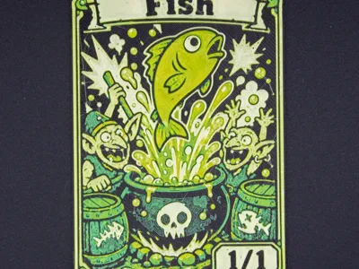 MTG Compatible Fish Token - Goblin Storm