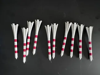 Golf Tee, striped and unstriped options