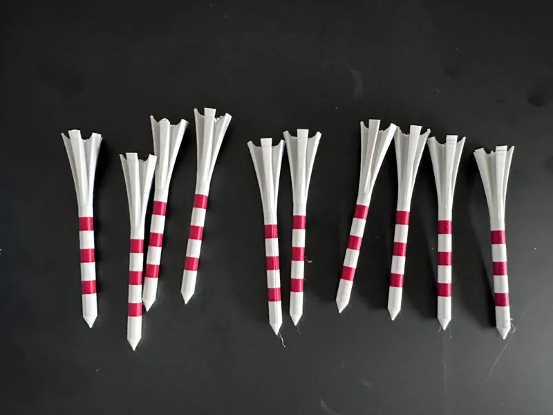 Golf Tee, striped and unstriped options
