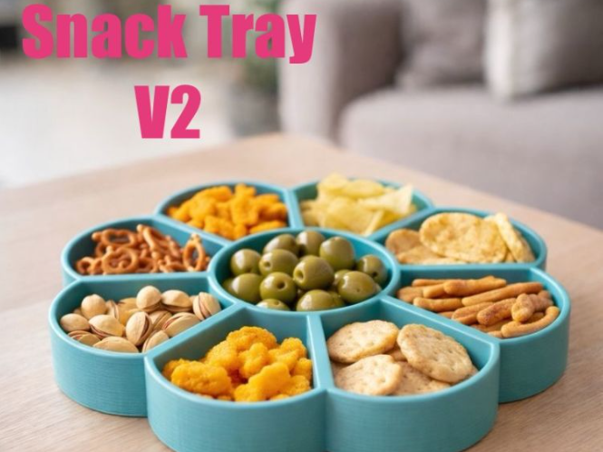 Modular Snack Tray V2 - Compartments & Center Slot