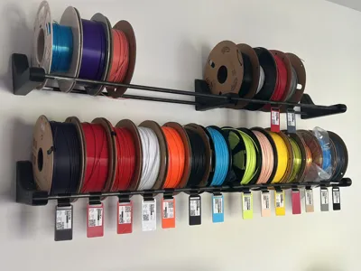 Wall-Mounted Filament Holder for 14 Filament Spools
