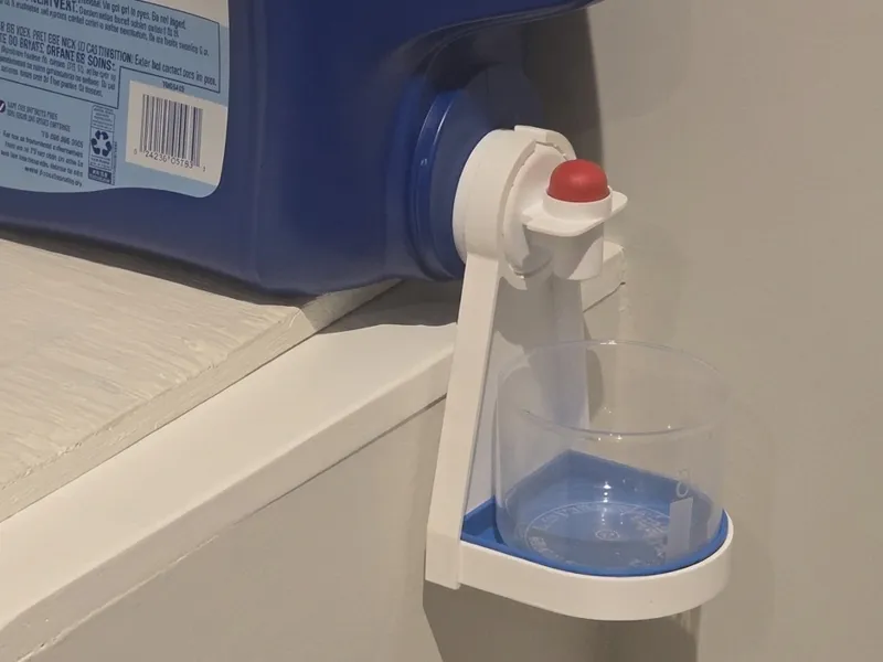 TidySpout: Laundry Cup Holder & Removable Tray