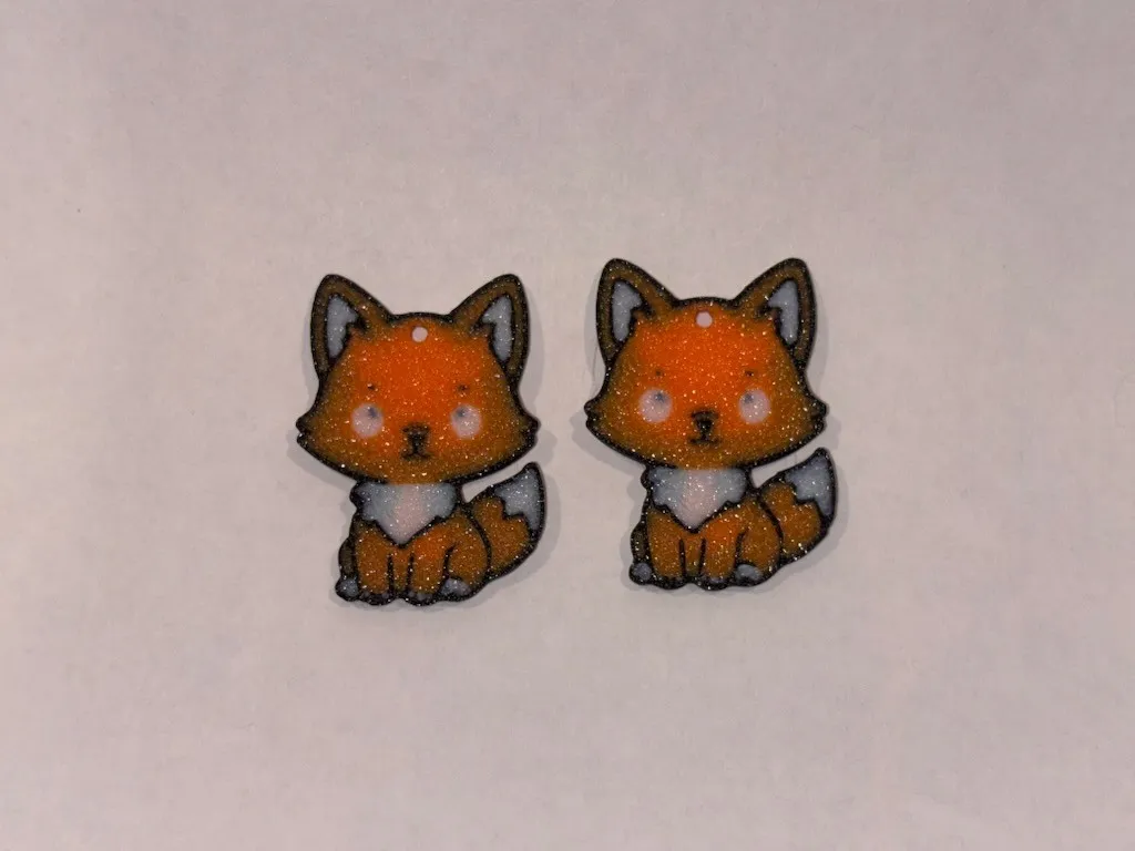 Fox earrings view 2