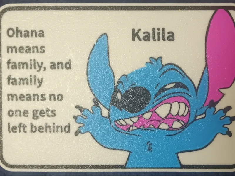 Stitch sign with Ohana