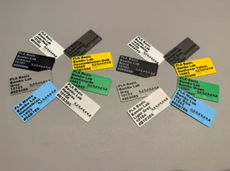 Filament Swatch Karten Muster Layer-Test Bambu