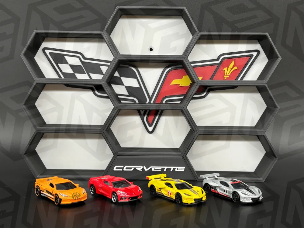 Corvette Rim Display Rack Corvette - Themed Hex Display by NSG3Dprinting MakerWorld: Download ...