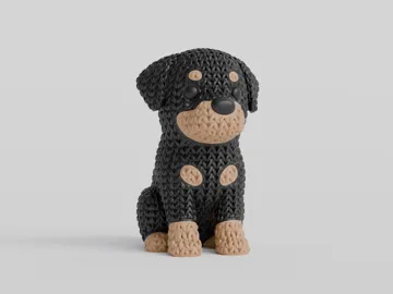 Accesorio para impresora 3D: Knitted Rottweiler Dog — vista de referencia 5