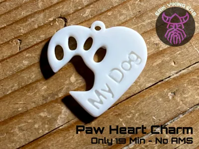 Heart-shaped Pendant with Paw Print