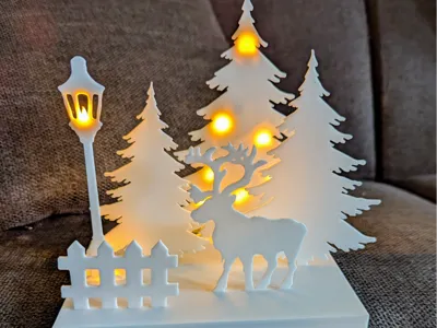 christmas stand with reindeer