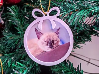 Enfeite de Natal Laço para colocar foto