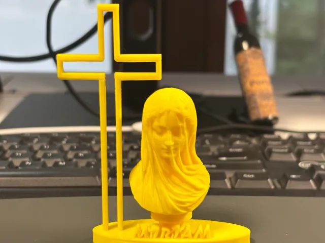 Miriam - Draped Virgin Mary Bust with Cross