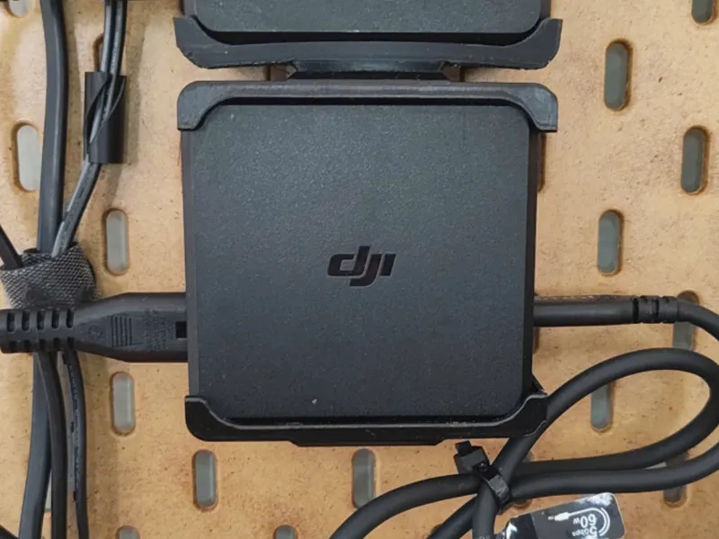 DJI 100W USB-C Power Adapter Ikea pegboard holder