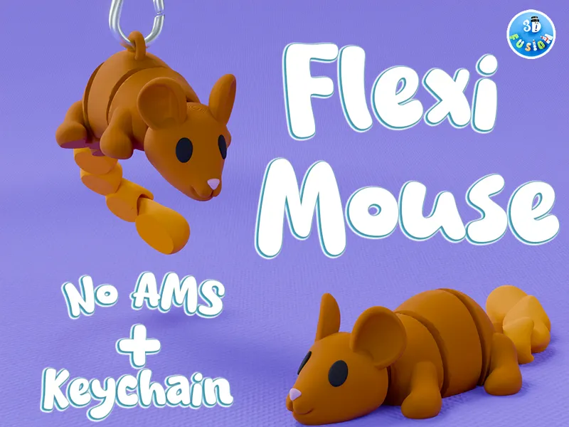 Flexi Mouse - Fidget Toy + Keychain (No AMS)