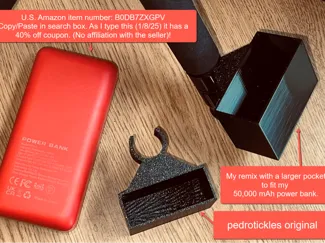 XL Seestar Clip-On Battery Power Bank Holder