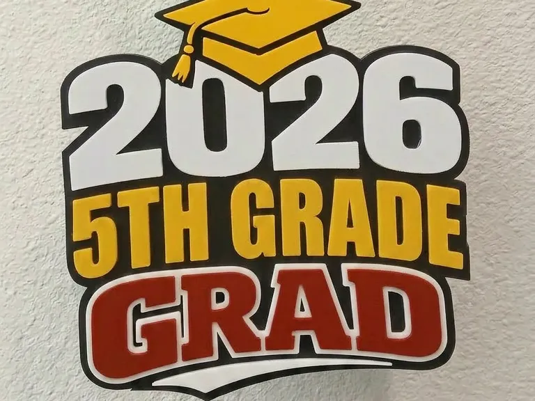 2026 5th Grade Grad Hype Chain Pendant - Keychain