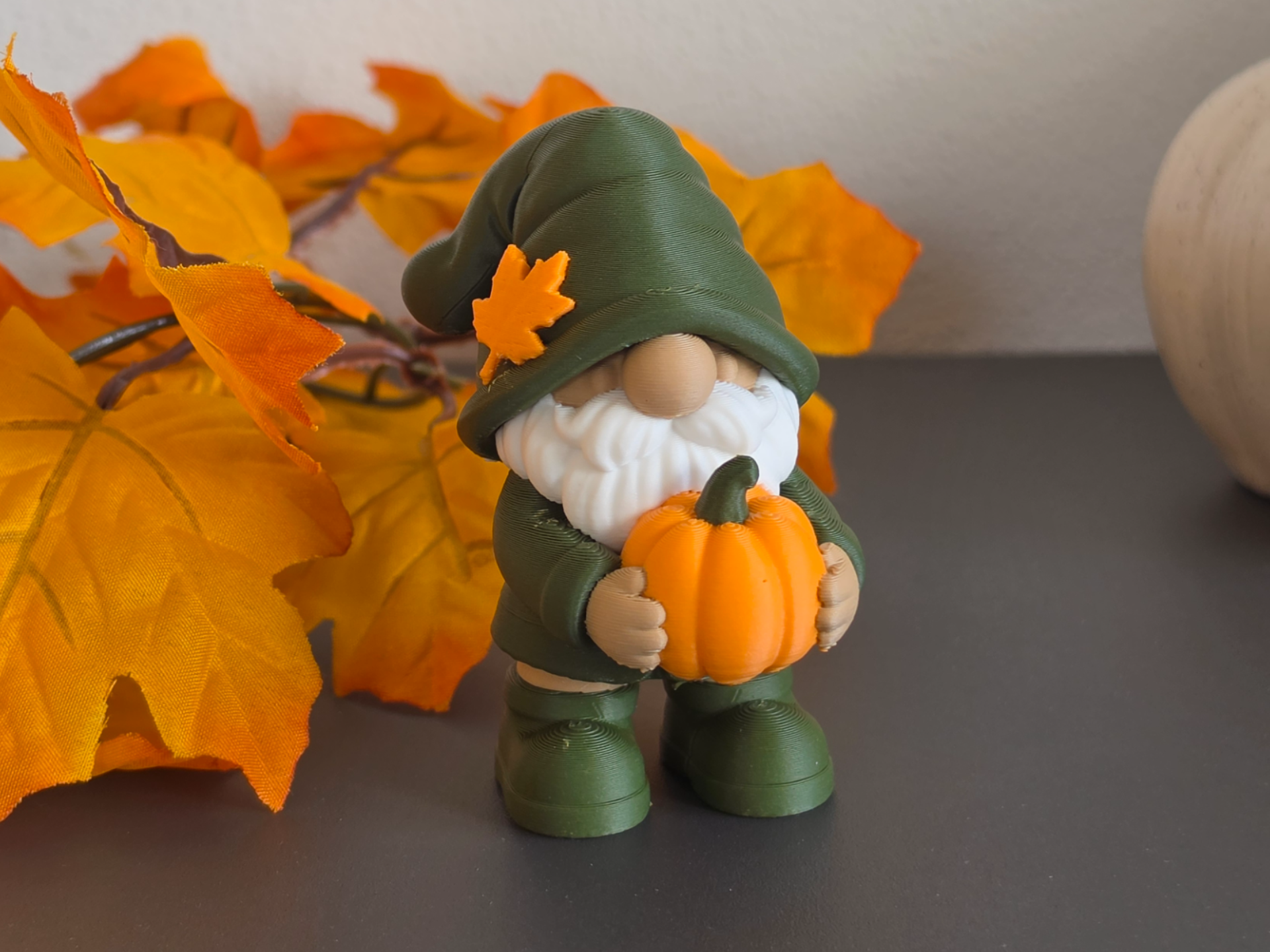 Cute Garden Gnome with Pumpkin | Autumn Decor - 1