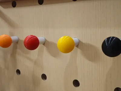 15mm Pegboard Accessory - Small Round Ball Matchstick Peg (no AMS needed, multi-color separated parts)