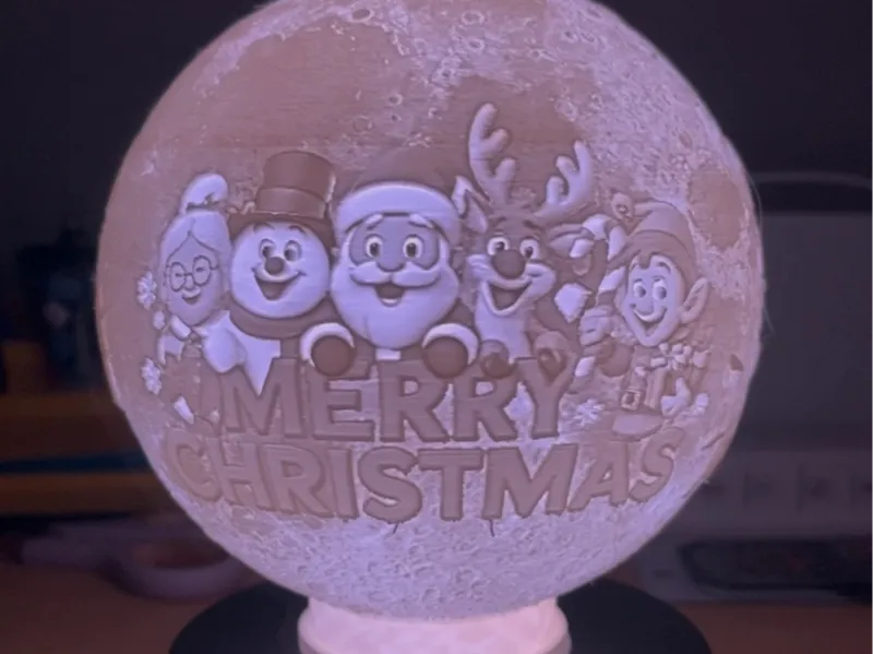 Merry Christmas Globe Lithophane