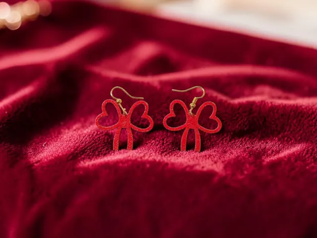 Hearts bow earrings