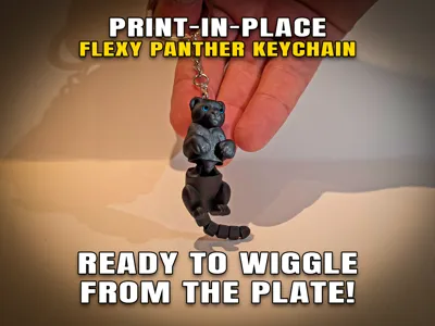 Flexy Panther Keychain (Articulated Fidget Toy)