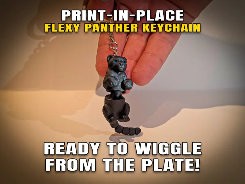 Flexy Panther Keychain (Articulated Fidget Toy)
