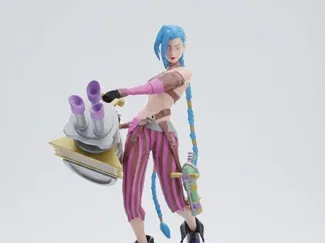 英雄联盟金克丝（jinx）站立双手持炮模型