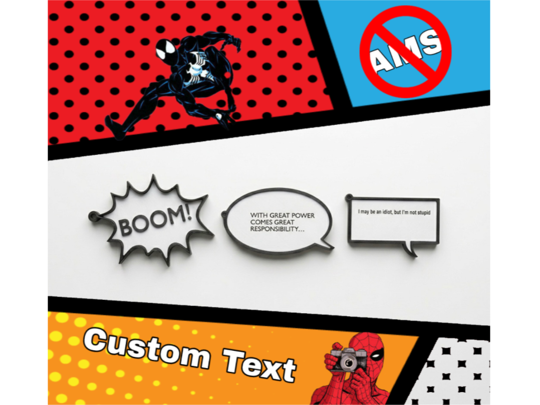 Custom. Speech Bubble Keychain(No AMS Required) 1V