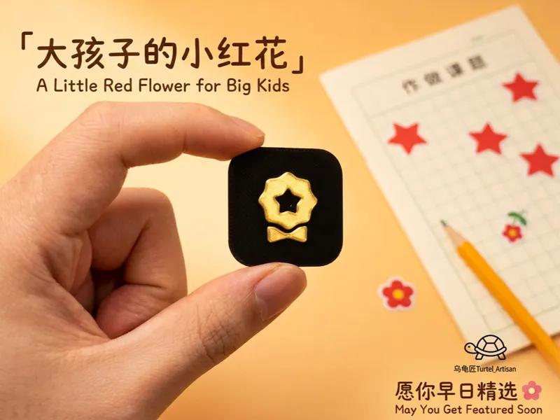 大孩子的小红花｜MakerWorld 精选模型勋章