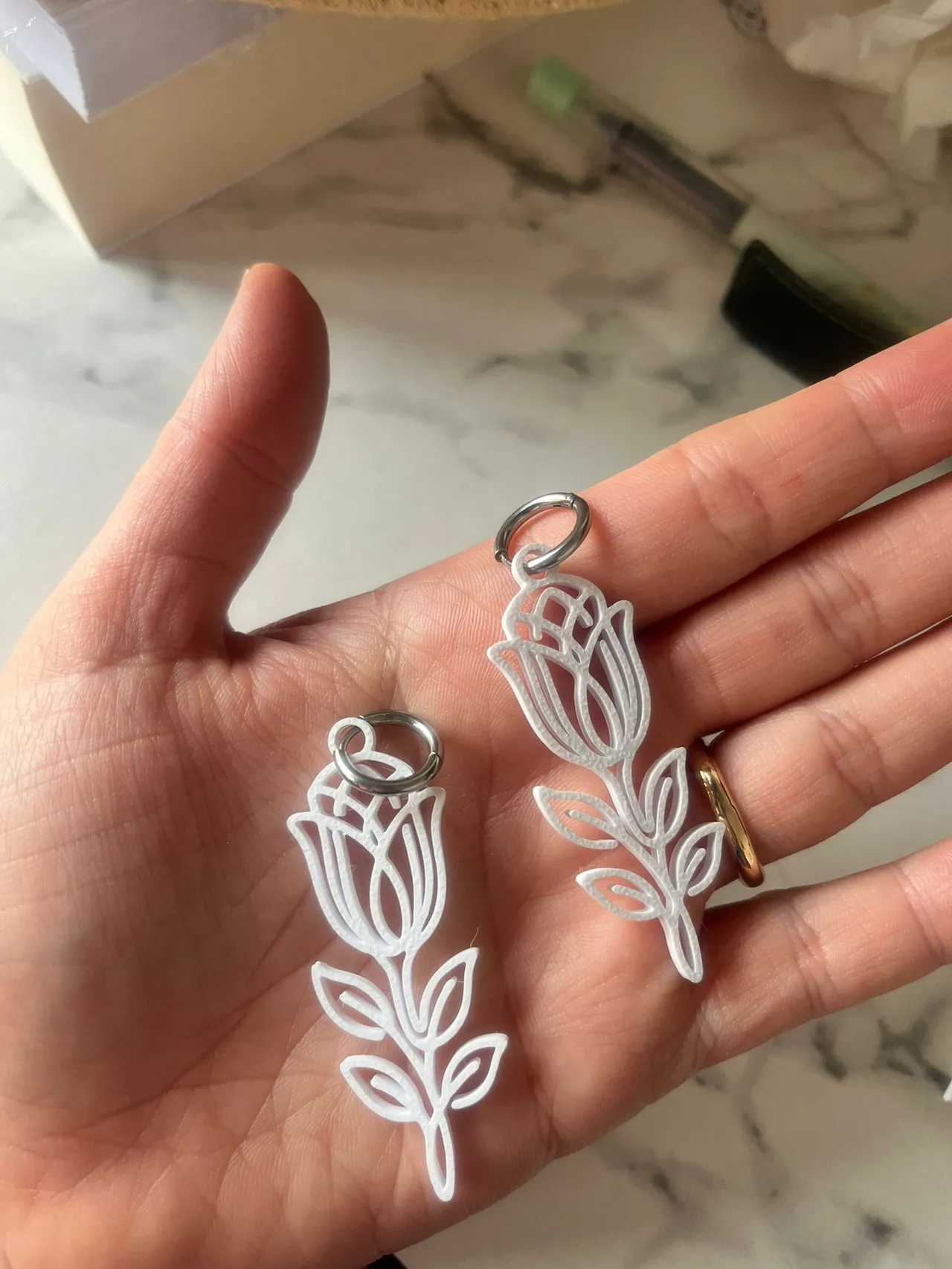 Pendientes flores view 2