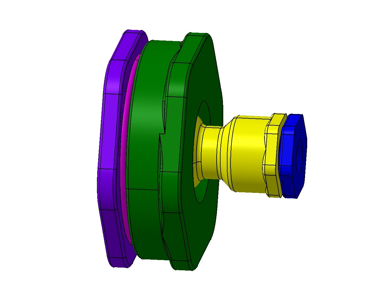 Miniatura 1 do modelo 3D 封箱用密封万向头