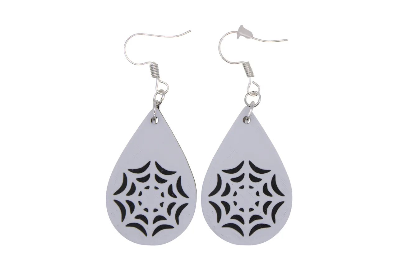 Halloween Earrings pt 10 - Spider webs view 4