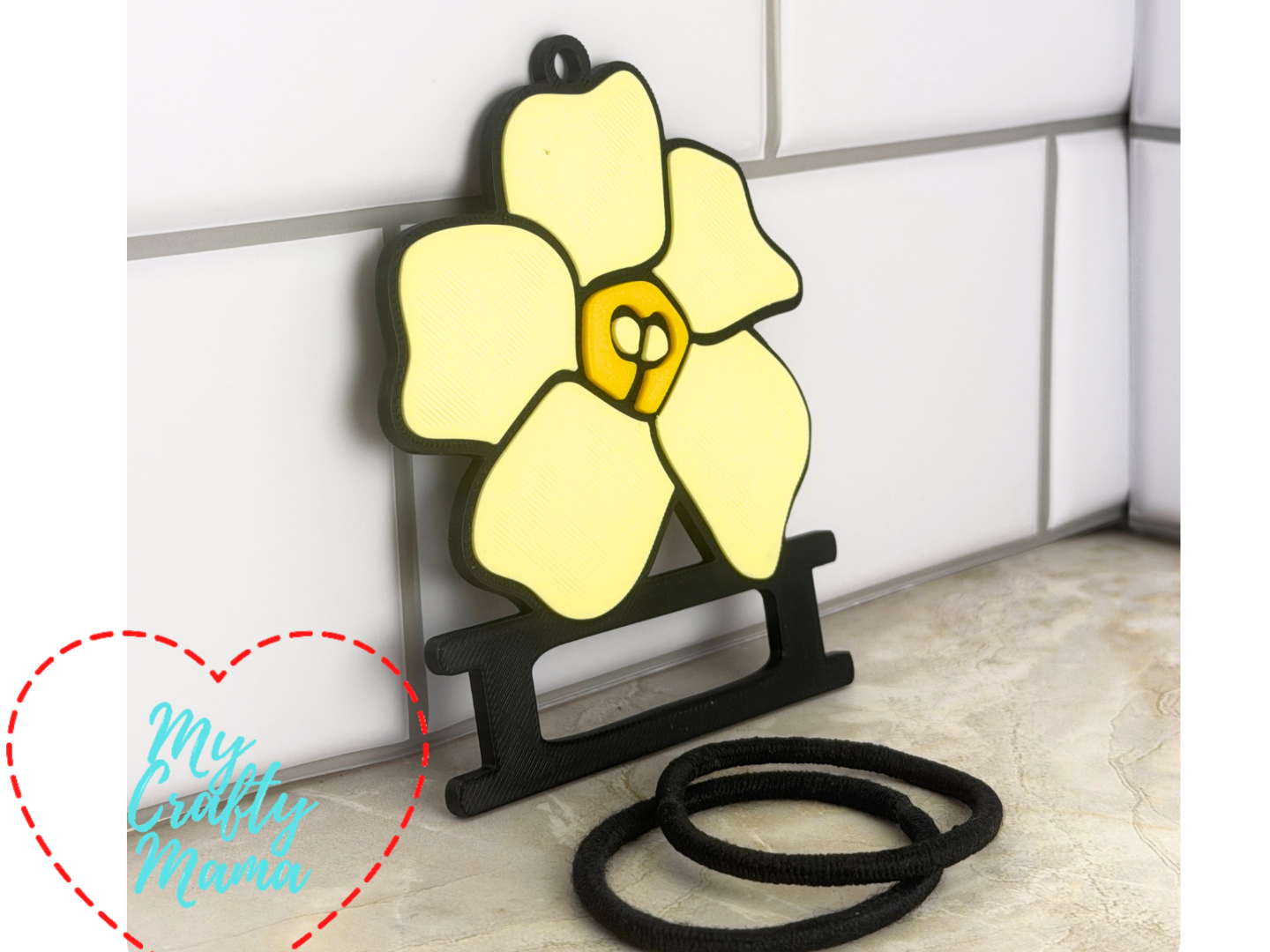 Hawaiian Flower Hair Tie Keychain - 1