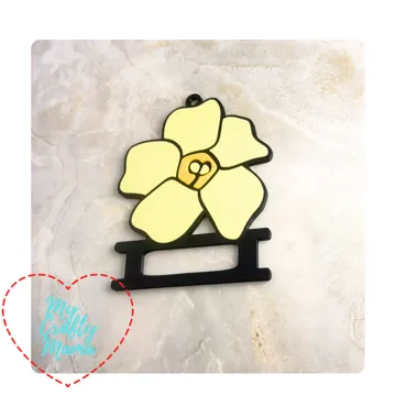 Accesorio para sujetar ligas de cabello: Hawaiian Flower Hair Tie Keychain — vista de referencia 5