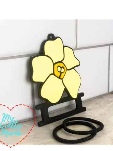 Accesorio para sujetar ligas de cabello: Hawaiian Flower Hair Tie Keychain — vista de referencia 2