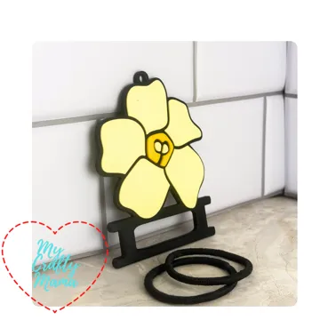 Accesorio para sujetar ligas de cabello: Hawaiian Flower Hair Tie Keychain — vista de referencia 4