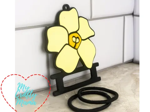 Accesorio para sujetar ligas de cabello: Hawaiian Flower Hair Tie Keychain — referencia de MakerWorld