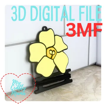 Accesorio para sujetar ligas de cabello: Hawaiian Flower Hair Tie Keychain — vista de referencia 3