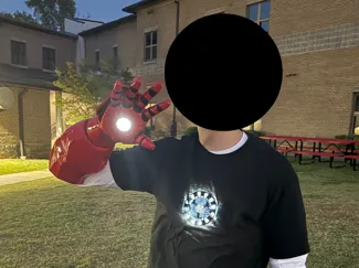 Iron man arm (with under the shirt arc reactor)